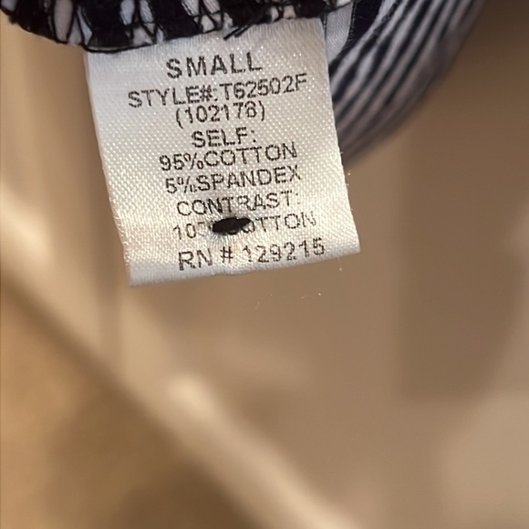 Comme Toi Striped 3/4 Length Tee Size Small - Picture 6 of 7